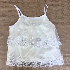 White spaghetti strap tank